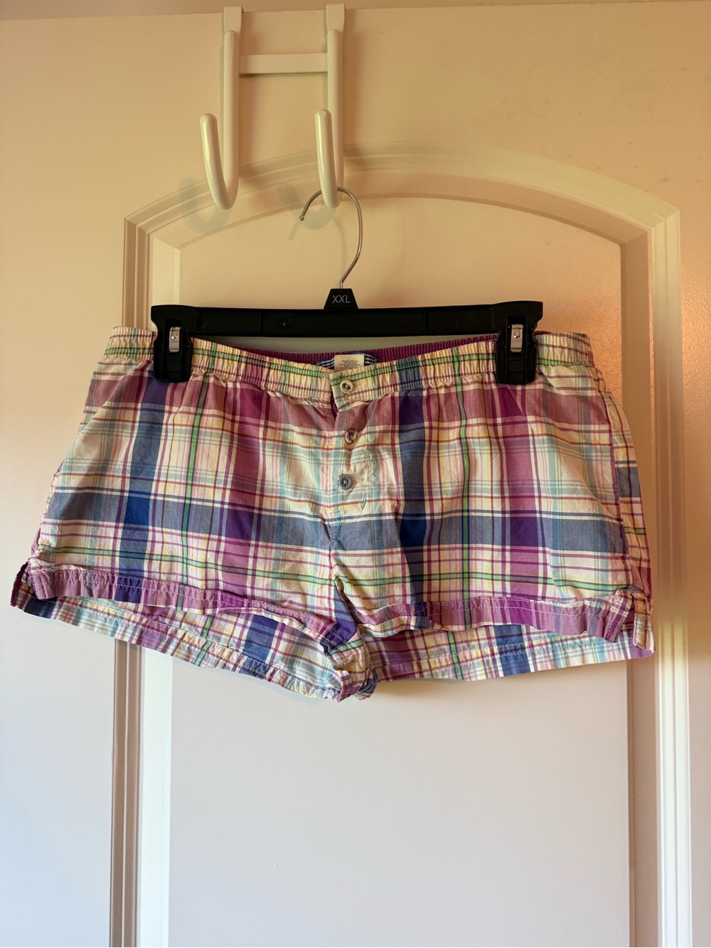 American Eagle Outfitters Purple Plaid Cotton Lounge Shorts